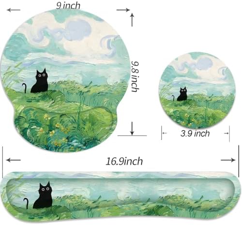 Ergonomic Mouse Pad with Wrist Rest and Keyboard Wrist Rest, Mousepad