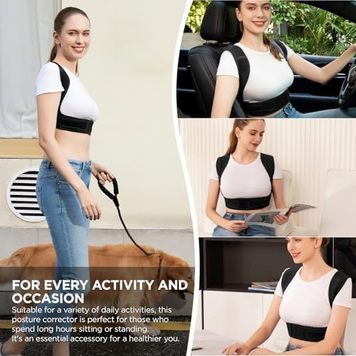 Vicorrect Posture Corrector for Women and Men, Adjustable Upper Back Brace for Clavicle Support and Providing Pain Relief from Neck, Shoulder, and Upper Back