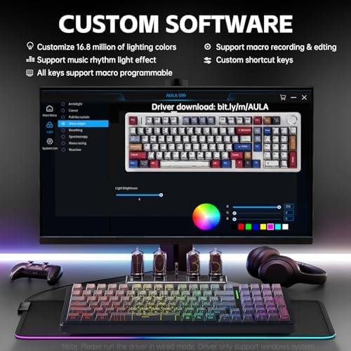 Aula F99 Keyboard Gaming,Wireless Mechanical Keyboards Creamy Sound