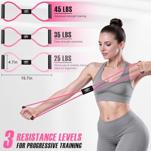 Pedal Resistance Band with Handle, Upgraded Durable Thickened Latex Tubes and Soft Foam Fabric Foot Pedal, Sit Up Exercise Equipment for Abdomen, Waist, Arm, Core/ABS, Leg, Physical Therapy