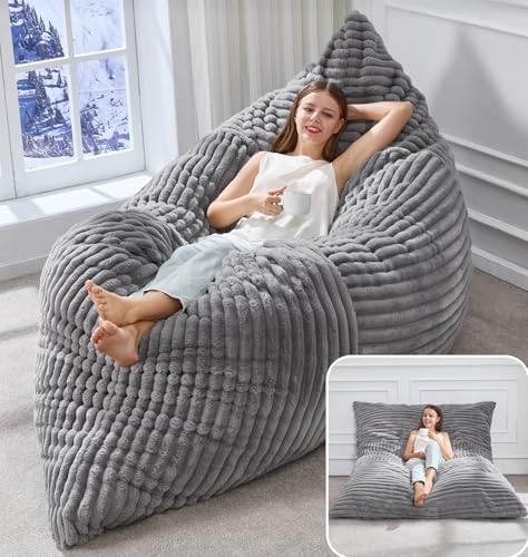 Hobestluk Adult Bean Bag Chair 3 in 1 Convertible Large Bean Bag Sofa