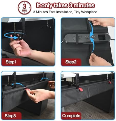 36" Under Desk Cable Management Tray for Office, Home Table