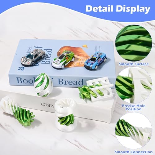 4 Pack Spinning Fidget Toys White Green 3D Printed Desk Decor Set