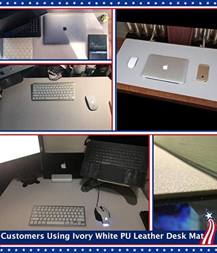 24 X 36 Inch Multifunctional Office Felt Desk Pad Desk Cover Leather Mat Blotters Table Protector on Top of Desks Large Laptop Computer Gaming Keyboard Mouse Pad Organizer for Women Waterproof Black