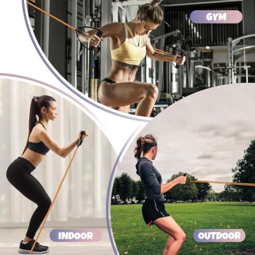 RitFit Single Resistance Bands with Handles Door Anchor for Home Gym
