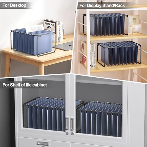 2 Sets Upgraded Adjustable Hanging File Folder Frame,Legal/Letter Size,Length Adjusted 16 to 25 inches,Heavy Duty Steel File Drawer/Cabinet Organizer Insert, Hanging Folder Holder,12.598" W X 9.45" H