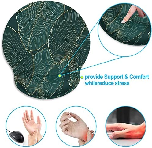 Britimes Ergonomic Mouse Pad with Wrist Support, Green Palm