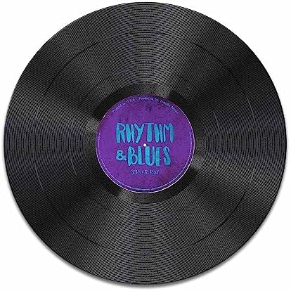 Non-Slip Round Mousepad, WIRESTER Vintage Vinyl Record Purple Mouse Pad for Home, Office and Gaming Desk