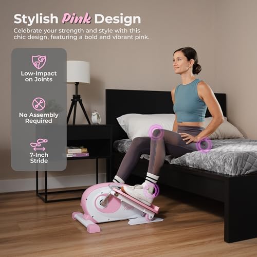 Sunny Health & Fitness Under Desk Pedal Elliptical Machine, Adjustable Resistance Leg Exerciser Office Home Workout While Sitting for Seniors
