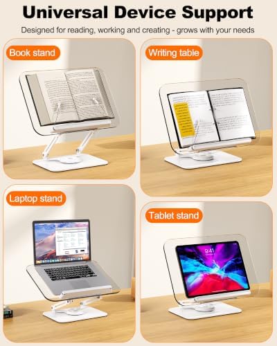 BYMECOST Acrylic Book Stand for Reading, Adjustable Book Holder,Black