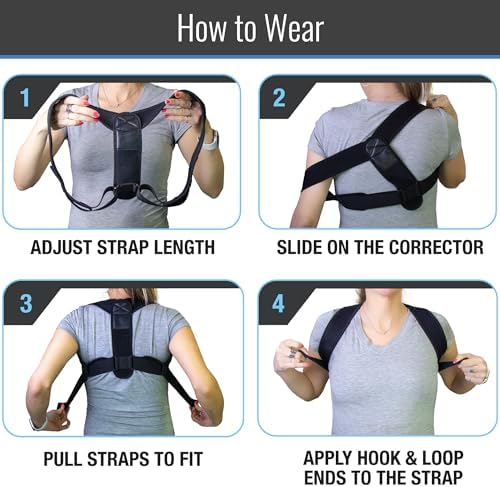 DMI Adjustable Posture Corrector for Men & Women, Back Straightener, Improve Posture, Customizable Fit with Easy Adjustable Straps, Unisex, Upper Spine Support, Back Pain Relief, Breathable