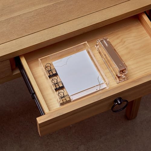russell+hazel Large Acrylic Desk Drawer Organizer, Clear, 6"x6"