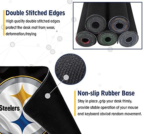 XXL Professional Gaming Mouse Pad, Large Computer Keyboard Mouse Mat Desk Pad with Non-Slip Base and Stitched Edge for Home Office Gaming Work, 31.5x15.7in Extended Mouse Pad Desk Accessories