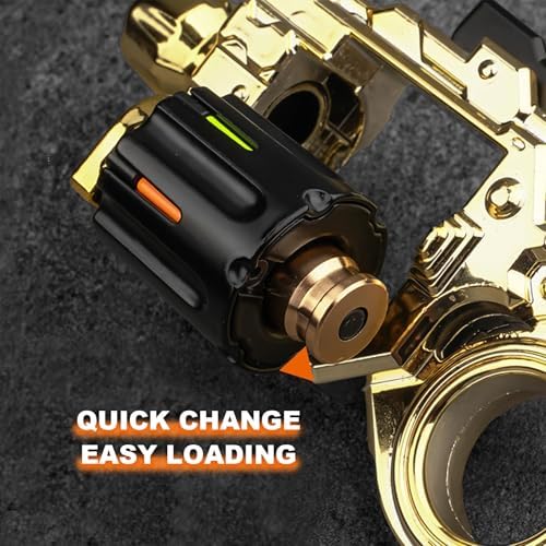 Metal Fidget Toys Adults Gun: Fidget Spinner Cool Fidget Toy for Men Stress Relief Spinner Ring for Finger Concentration Office Study Travel (Radiant Gold)