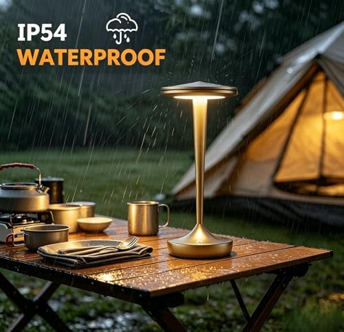 YHT Cordless Table Lamps Rechargeable for Restaurant (2 Bronze)