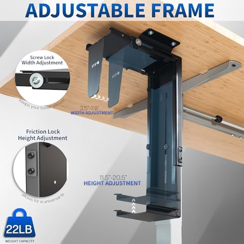 VIVO Black Under Desk and Wall Office PC Mount, MOUNT-PC01