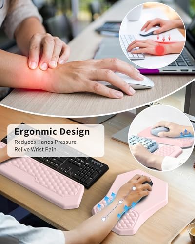 Ergonomic Mouse Pad with Wrist Rest Support for Carpal Tunnel Pain Relief
