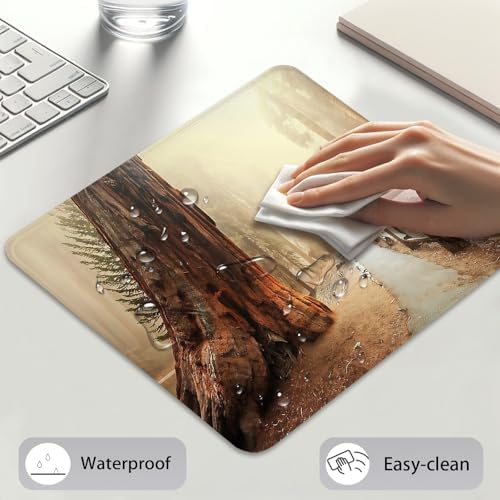 Ancient Giant Sequoia Tree in Misty Mouse Pad, Redwood Forest Desk Mat