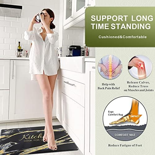 Carvapet 2 Pieces Comfort Anti-Fatigue Kitchen Rugs