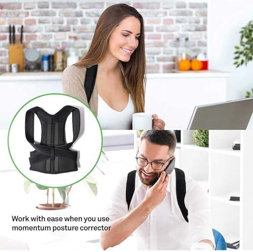 New Upper Back Posture Corrector Posture Clavicle Support Corrector for Women and Men Back Lumbar Support Shoulder Posture Support for Improve Posture Provide (Color : Black, Size : S)