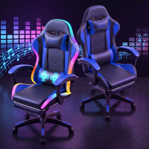 Gaming Chair with RGB LED Lights, Ergonomic Video Game Chair