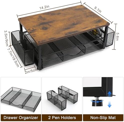 Monitor Stand Riser with Storage Drawer, Desk Organizer