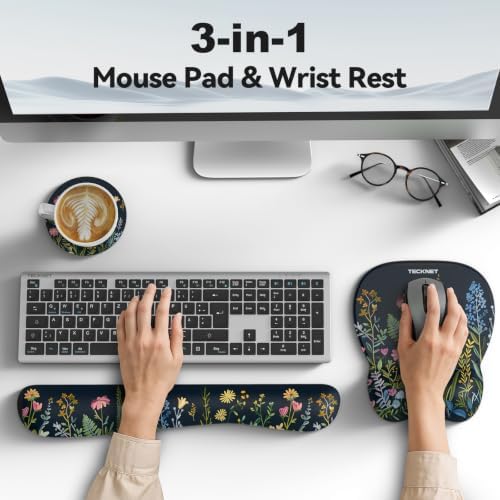 TECKNET Gel Ergonomic Mouse Pad & Keyboard Wrist Rest & Coaster