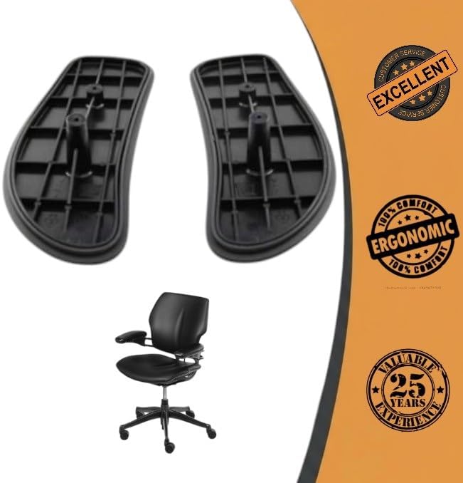 Replacement Black Arm Pads for Freedom Office Chair with Fixed Duron Arm Pads, Fix Peeling & Cracked Arm Pads, Soft-Touch Ergonomic Cushions, (1) Left & (1) Right Arm Pad/Cap