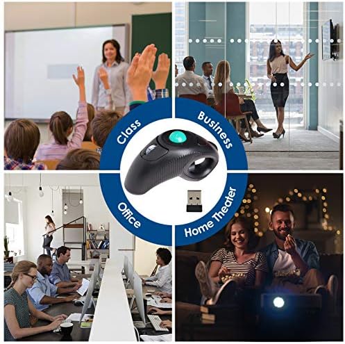 EIGIIS Wireless 2.4G USB Ergonomic Trackball Handheld Finger Mouse