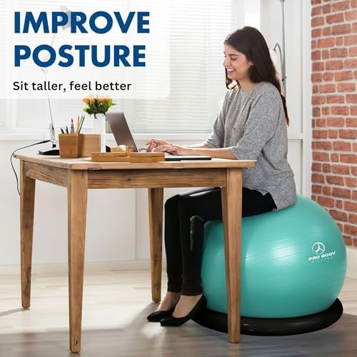 ProBody Pilates Yoga Ball Chair for Office, with Base