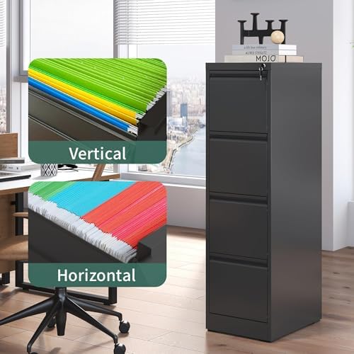 4 Drawer File Cabinet with Lock,Metal File Cabinet for Home Office