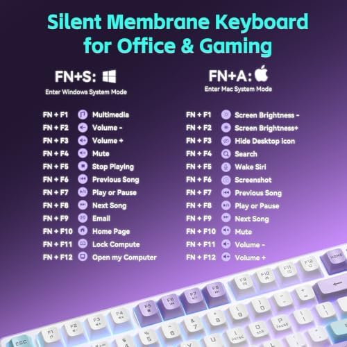 Aula S99pro V2 Wireless Gaming Keyboard,Silent Computer Creamy Keyboard