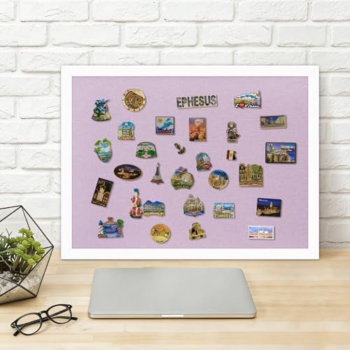 DOLLAR BOSS Double-Sided Bulletin Boards with Linen, 36"x24" Cork Board, Purple