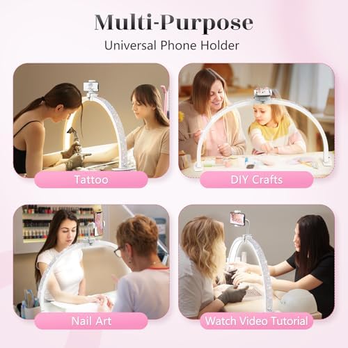 Yokilly Half Moon Light for Nail Desk: 29" Foldable Nail Light for Desk