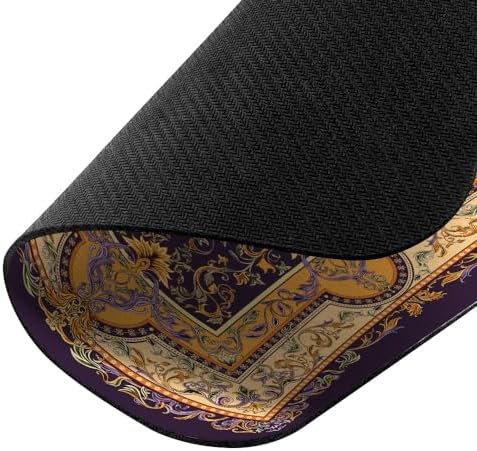 Non-Slip Rectangle Mousepad, WIRESTER Vintage Oriental Purple Persian Floral Rug Mouse Pad for Home, Office and Gaming Desk