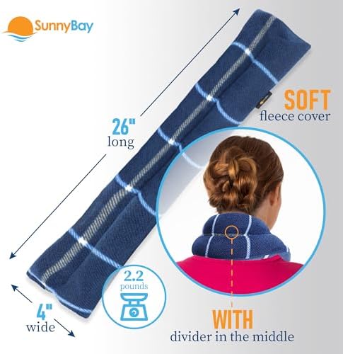 SunnyBay Microwavable Heating Pad, Neck and Shoulder Wrap, 26x4 inch, Ocean