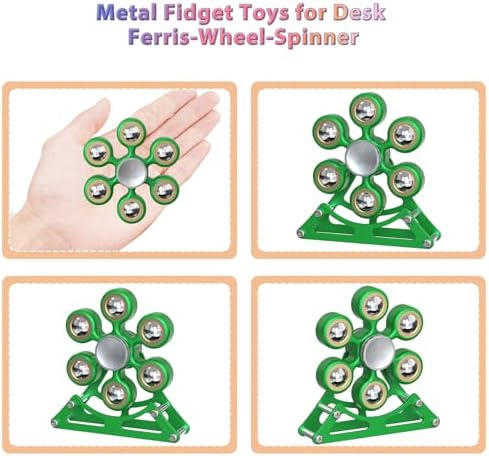 Desk-Fidget-Toys for Ferris-Wheels-Spinner: 4mins Metal Kinetic-Spinner Cool-Gadgets for Office Home School Christmas, EDC-Toy ADHD Tools Cool-Stuff Stress Relief Gift for Kid Children Teen Adult