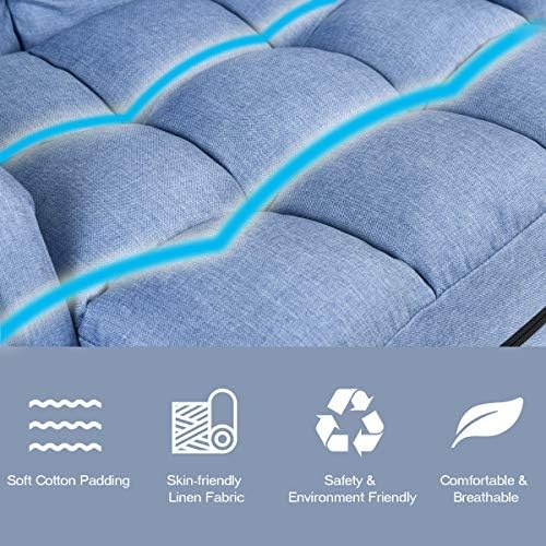 GIANTEX Folding Floor Chair with 6-Position Adjustable Backrest (Blue)