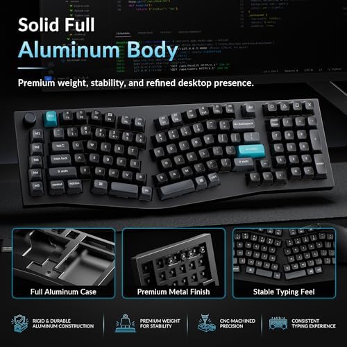 Keychron Q13 Ultra 8K Wireless Mechanical Keyboard, 96% Alice Ergonomic Layout with Numpad, Full Aluminum Custom Keyboard, ZMK, 8000Hz Polling Rate, Hot-Swappable RGB for Mac Windows Linux