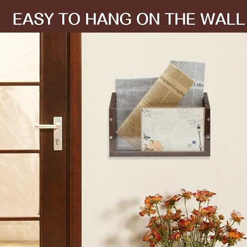 Solid Wood Mail Organizer 3 Slots with Clear Acrylic Dividers