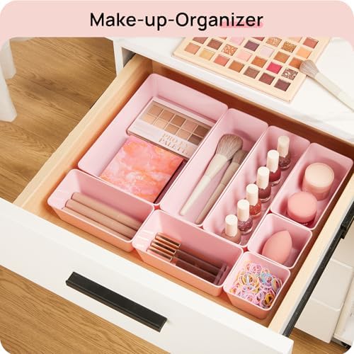 Vtopmart 25 Pack Plastic Drawer Organizers with Non-slip Rubber Pads