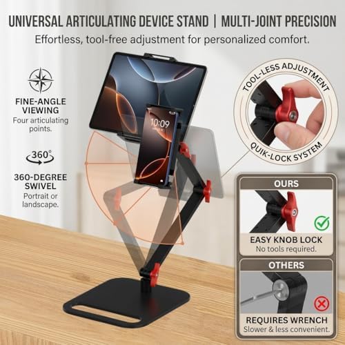 Upgrade Portable Monitor Stand Tool-Free Adjustment Tablet Holder
