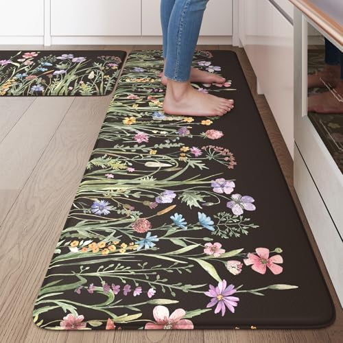 KIMODE Anti Fatigue Kitchen Mats for Floor,Cushioned Farmhouse Kitchen Rugs