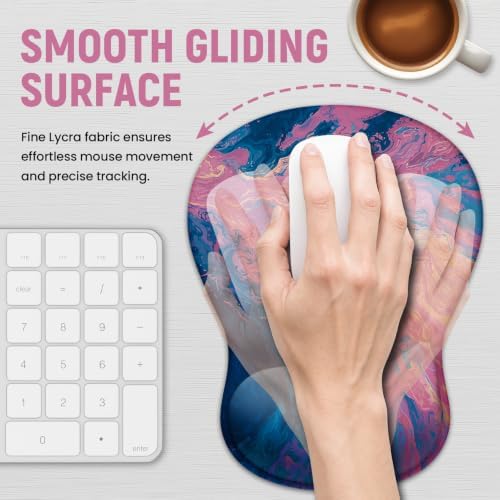 Ergonomic Mouse Pad with Wrist Rest, Gel Wrist Support, Vivid Sea