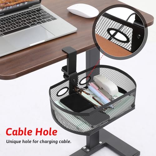 Under Desk Storage Drawer Organizer, Clamp on Under Table Shelf Hanging Desk Mount Tray Attachable Drawer Basket for Home Office Desktop Clutter Management Space Saving