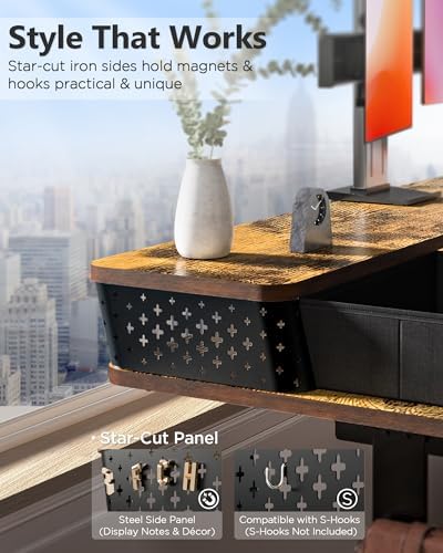 FiCiHi 55x24 Inch Electric Standing Desk, 2 Drawers, Adjustable Height Desk