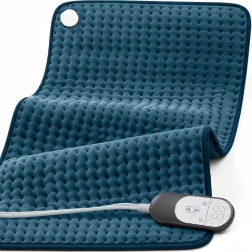 17x33 Heating Pad for Pain Relief, Ultra-Soft Microplush Fabric, 6 Adjustable Heat Settings (Moist & Dry), Safe 2-Hour Auto Shut-Off, Hot Water Bottles Gift Perfect for Back, Neck, Shoulders