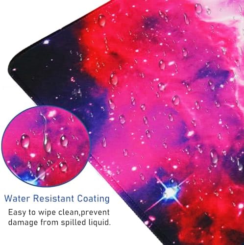 Large Extended Gaming Mouse Pad with Stitched Edges, Waterproof 31.5X15.7In