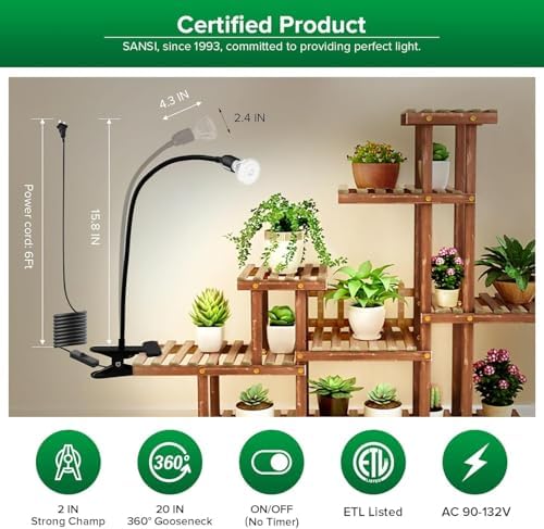 SANSI LED Grow Lights for Indoor Plants, 150W Full Spectrum Plant Light