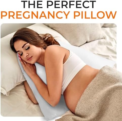 Cheer Collection Oversized V-Shaped Pillow, L-Shaped Pillow for Neck and Shoulder Support, Curved Body Pillow with Removable Pillowcase